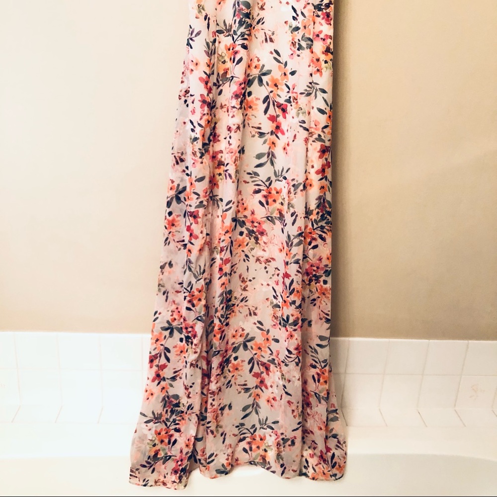 LuLu’s Dress Long Floral Gown Size L - Picture 4 of 12